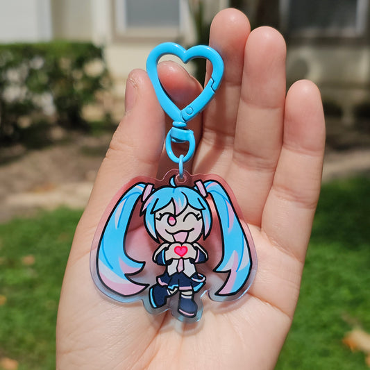Trans Miku Keychain