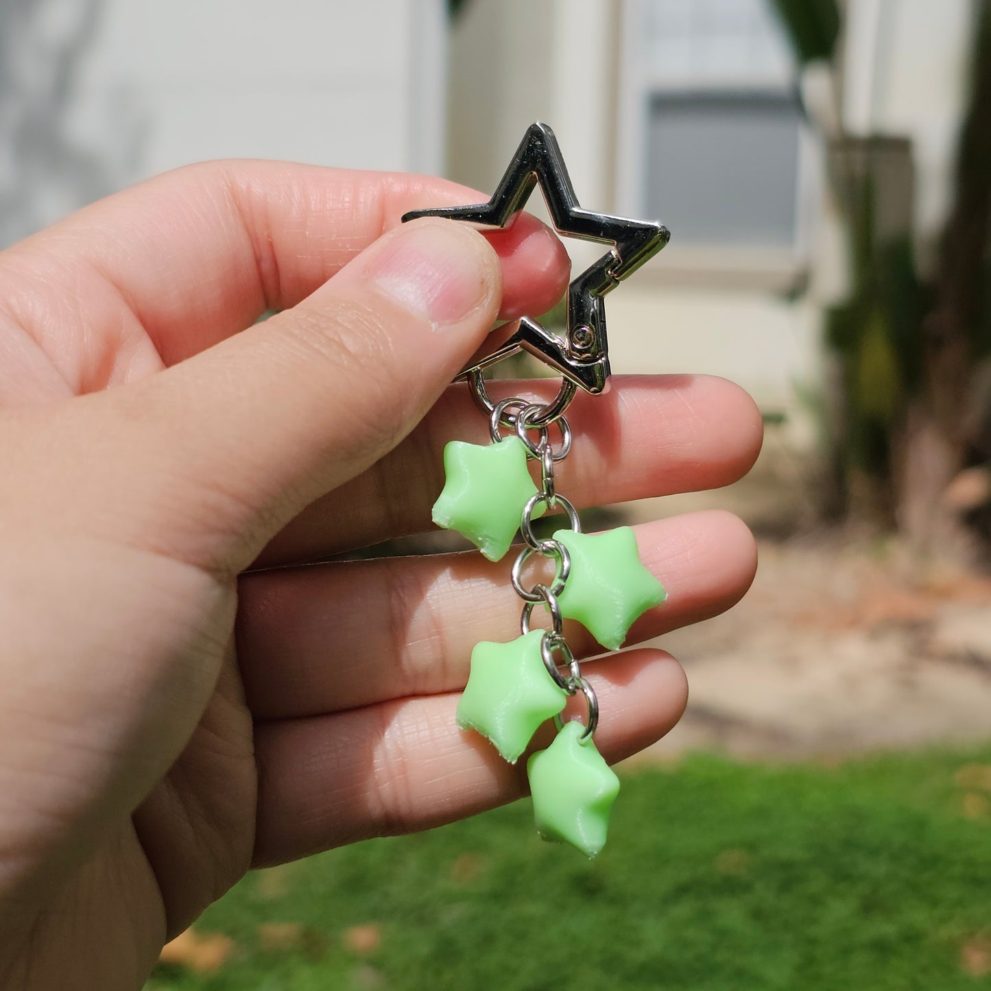 Glow in the Dark Star Charm Keychain