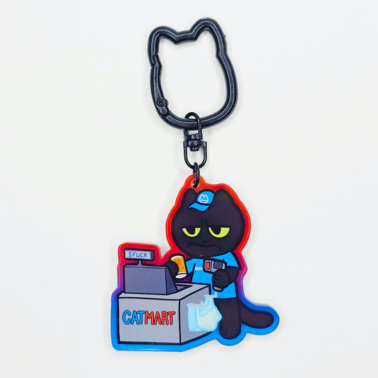 Retail Worker Cat Keychain