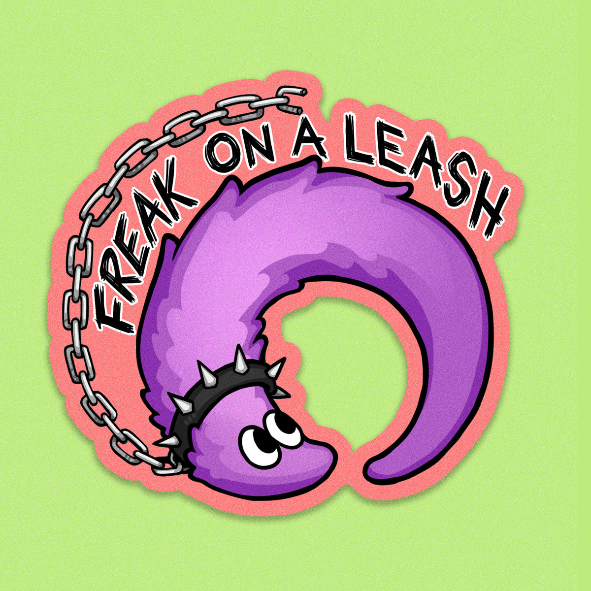 Worm Freak on A Leash Sticker