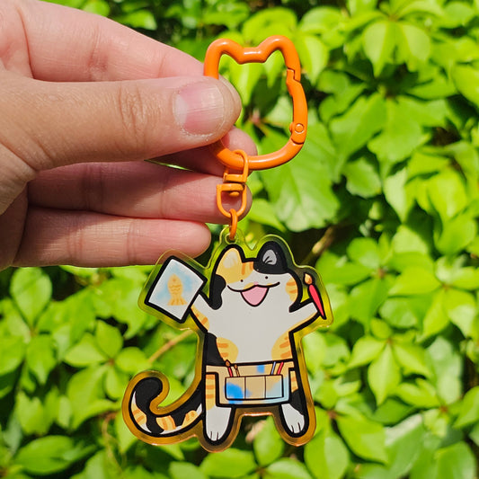 Painter Cat Keychain