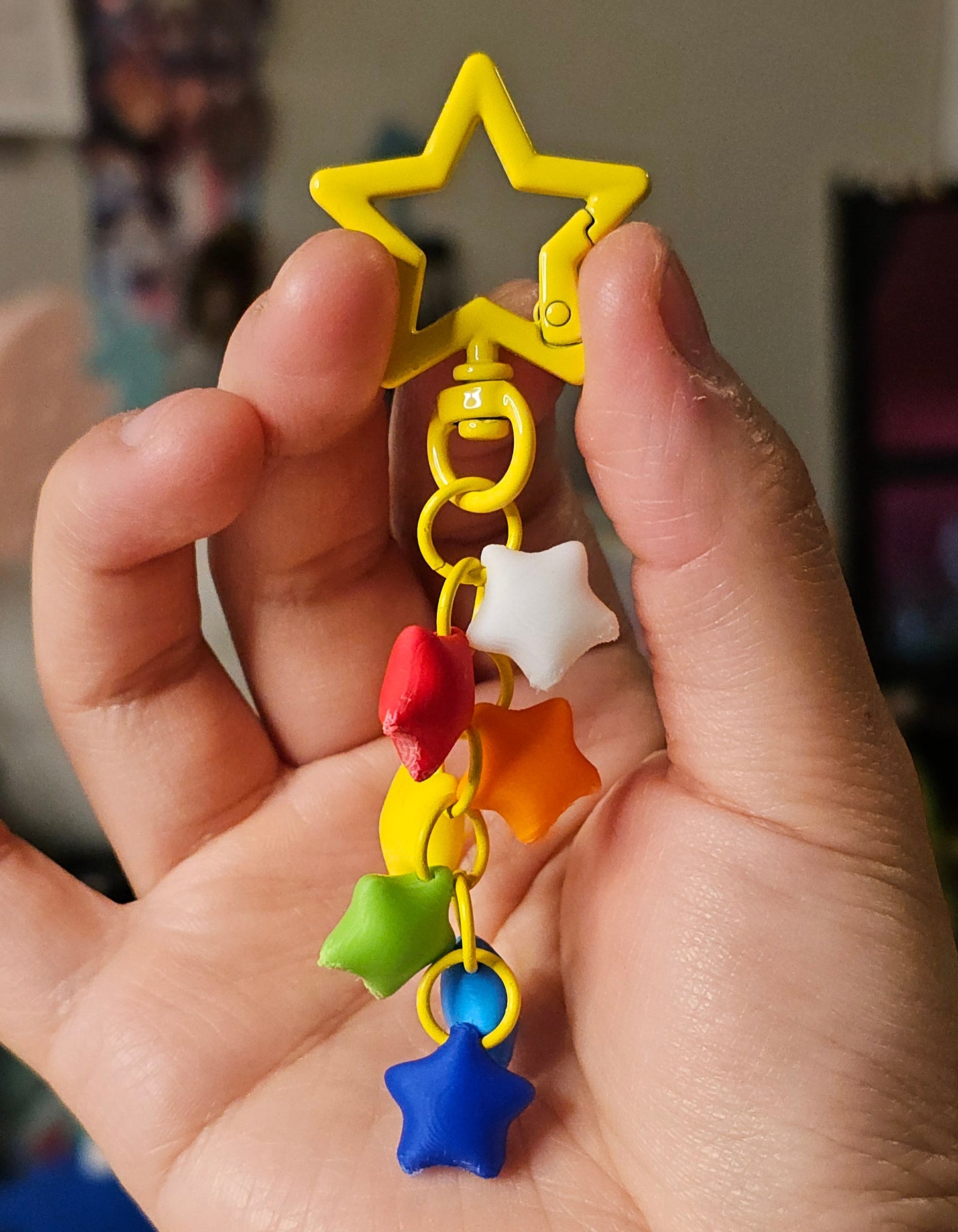 Rainbow Star Charm Keychain