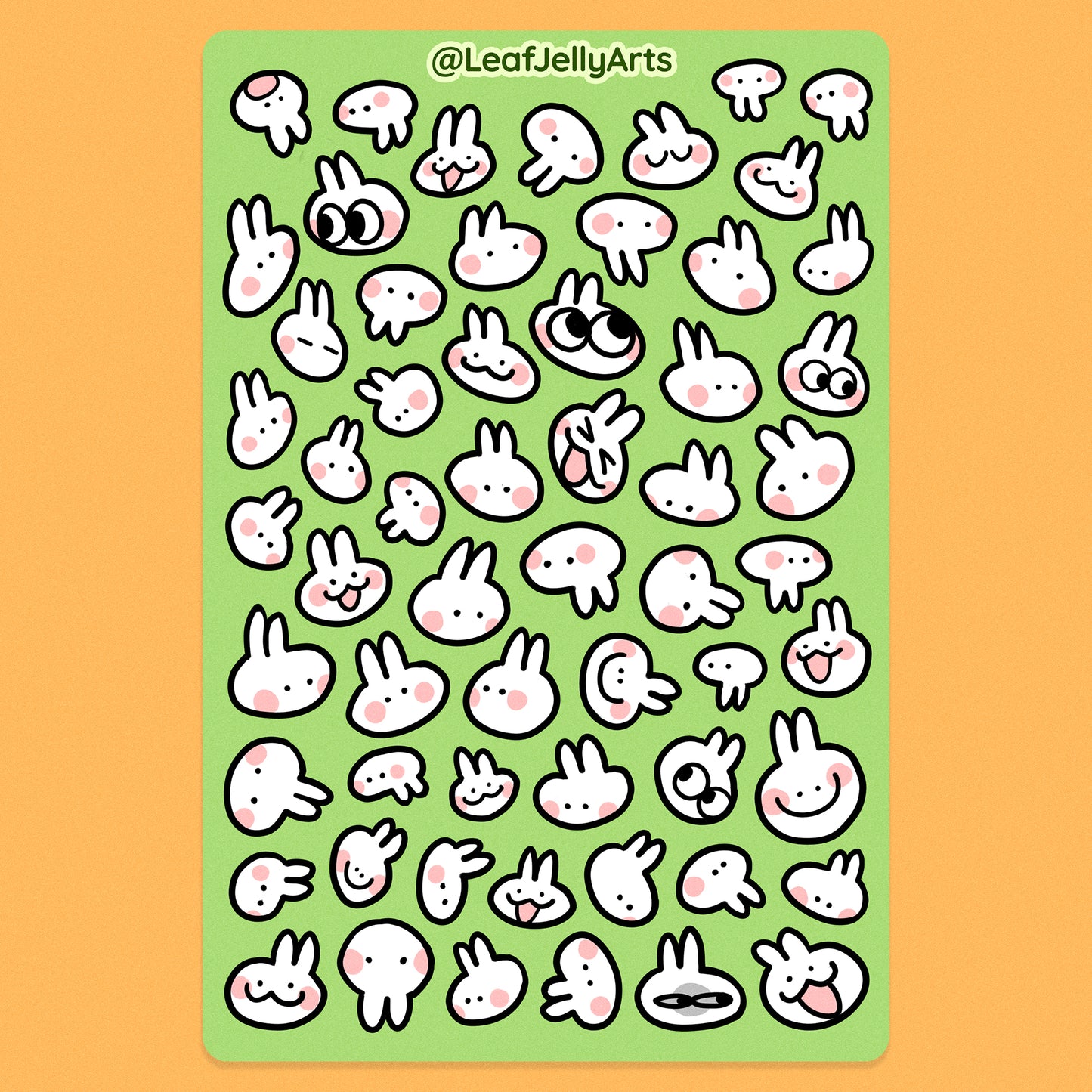 Bunny Sticker Sheet - Green