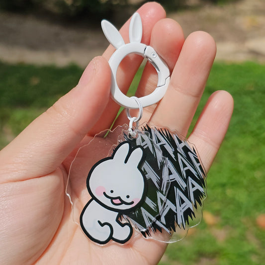 Screaming Bunny Keychain
