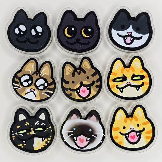 Cat Heads Acrylic Magnets