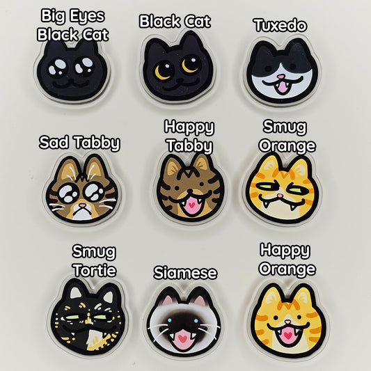 Cat Heads Acrylic Magnets