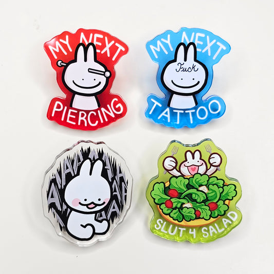 Weird Bunny Acrylic Pins