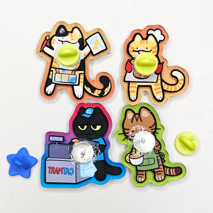 Working Cats Acrylic Pin