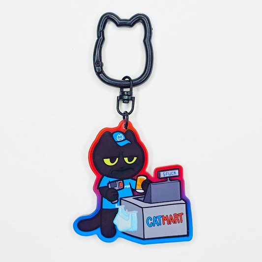 Retail Worker Cat Keychain