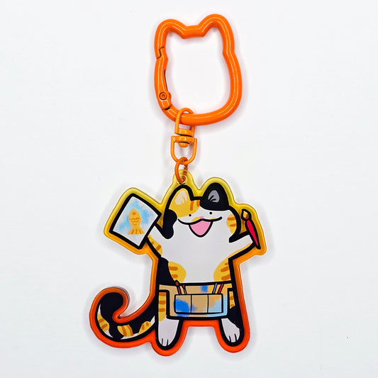 Painter Cat Keychain