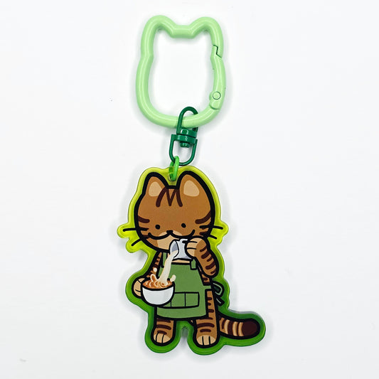 Barista Cat Keychain