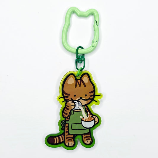 Barista Cat Keychain