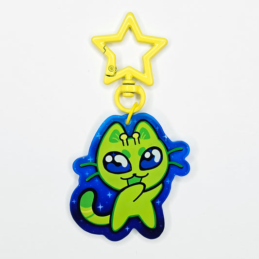 Dancing Alien Cat Keychain