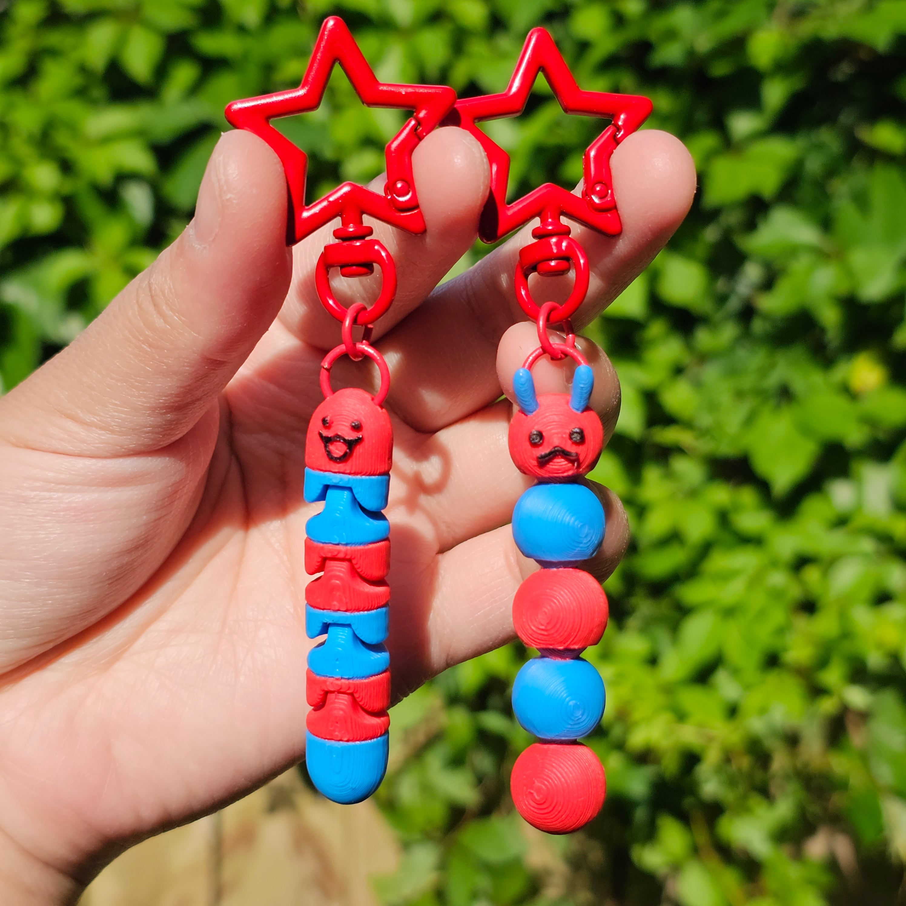 Articulated Worm Keychain – LeafJellyArts