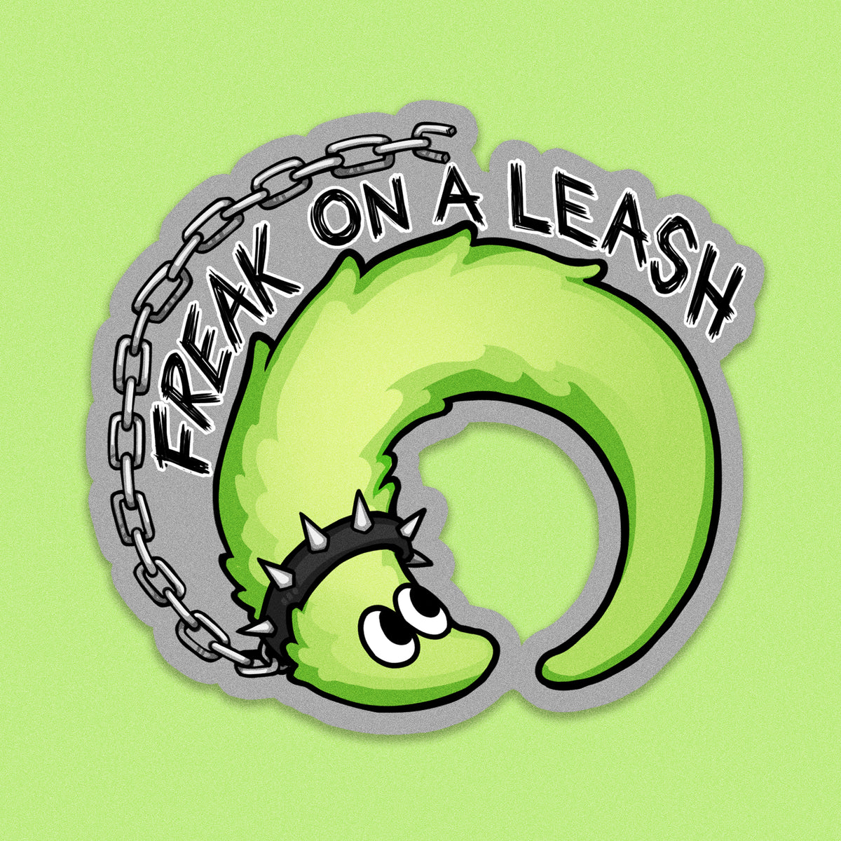 Worm Freak on A Leash Sticker