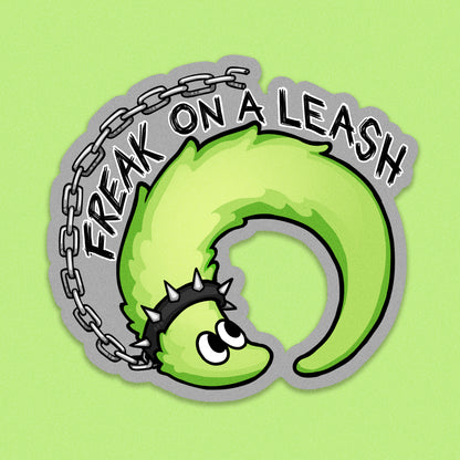 Worm Freak on A Leash Sticker