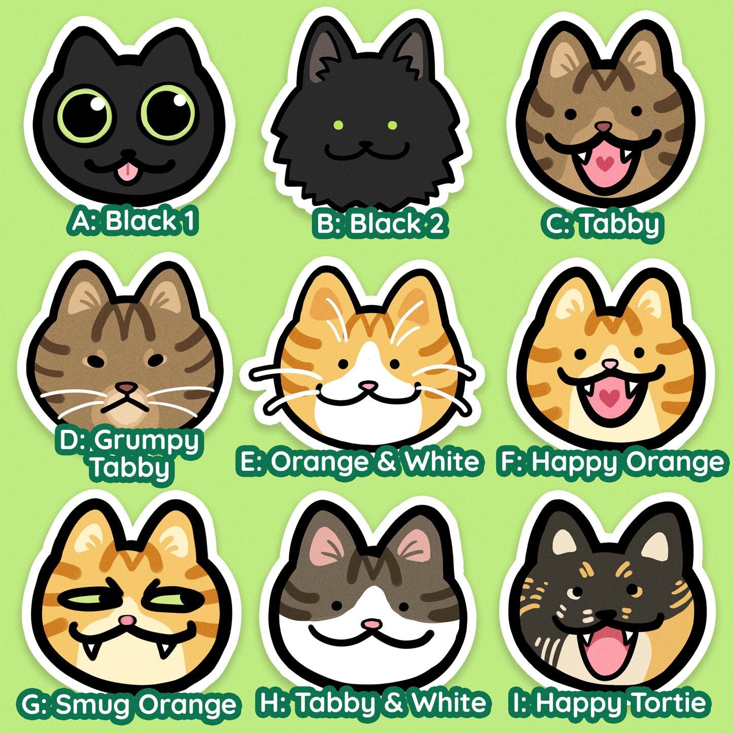 Cat Head Stickers