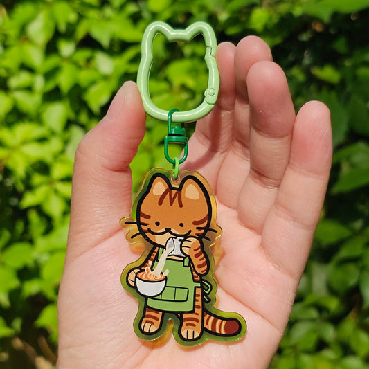 Barista Cat Keychain