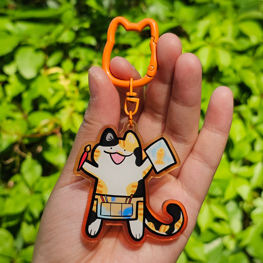 Painter Cat Keychain
