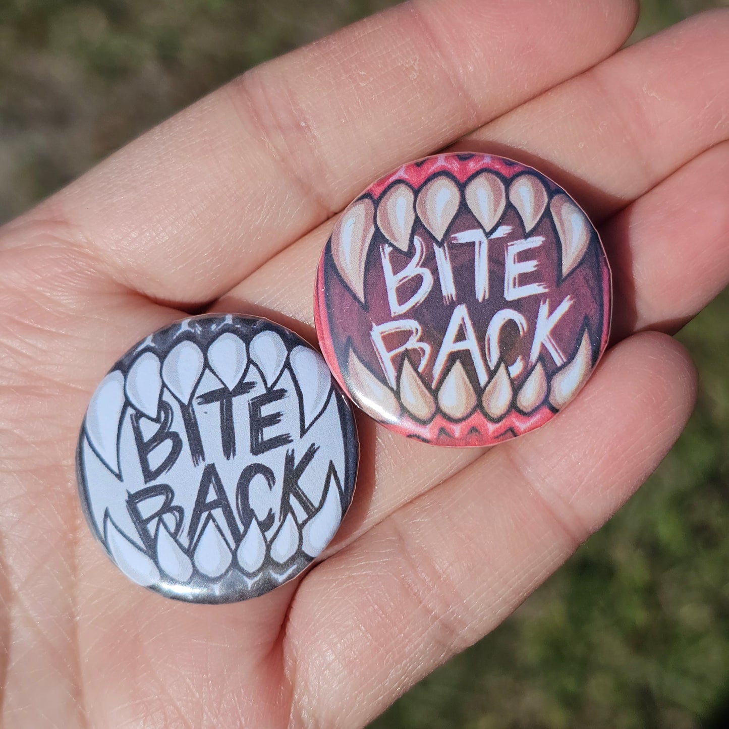 Bite Back Button Pin