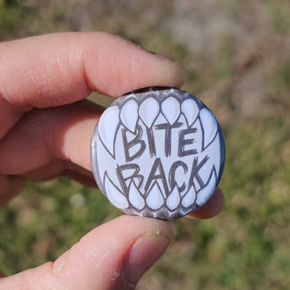 Bite Back Button Pin