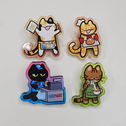 Working Cats Acrylic Pin