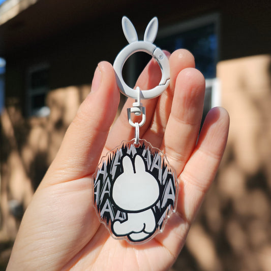 Screaming Bunny Keychain