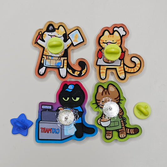 Working Cats Acrylic Pin