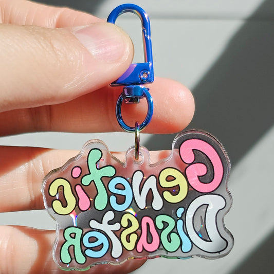 Sparkley Genetic Disaster Keychain