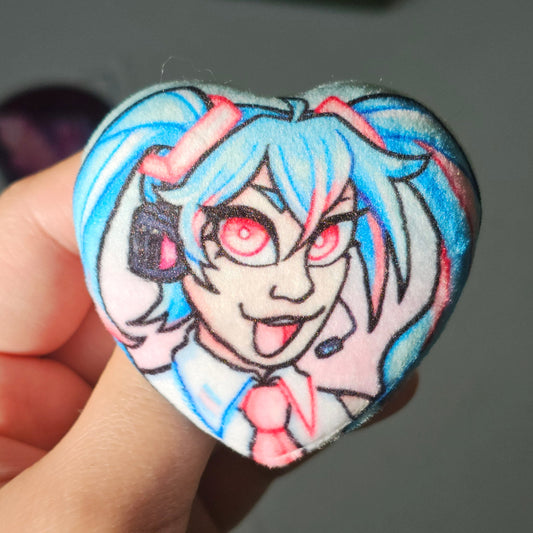 Plush Trans Miku Heart Pin