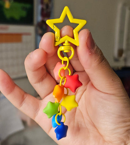 Rainbow Star Charm Keychain