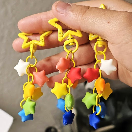 Rainbow Star Charm Keychain