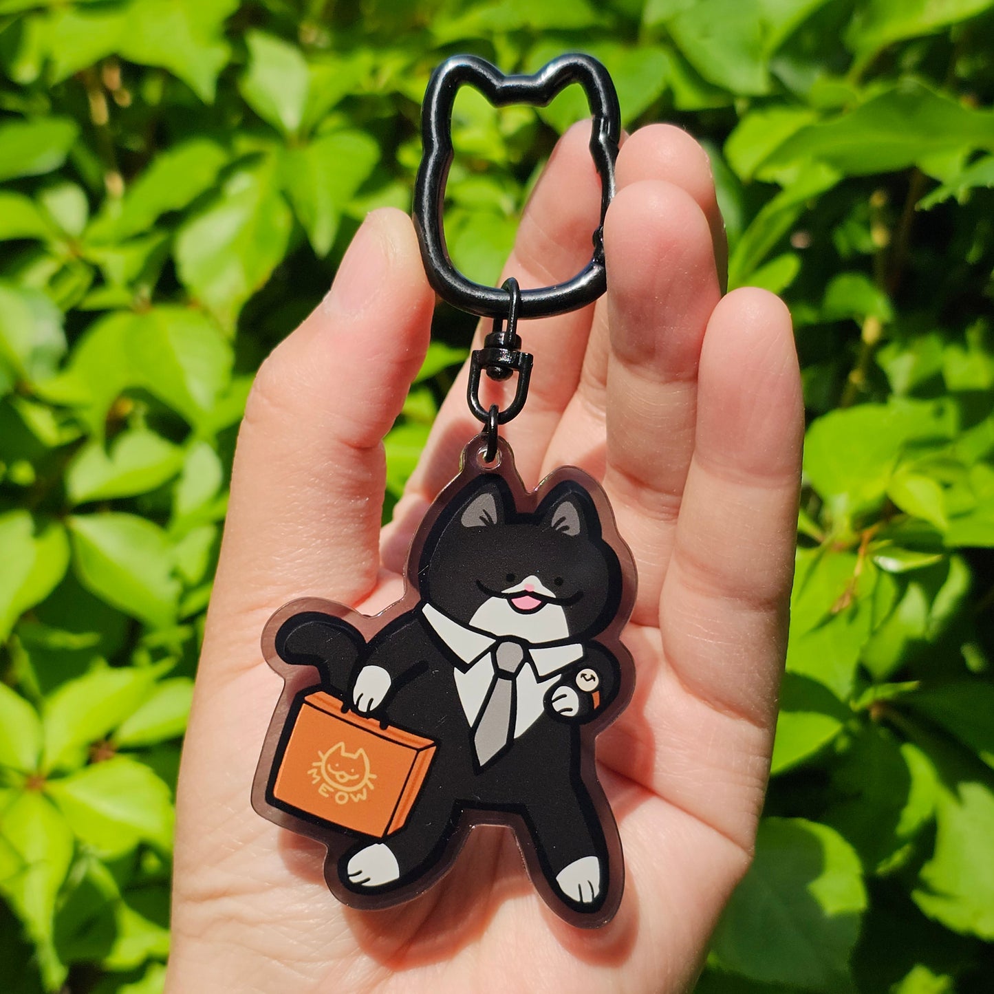 Business Cat Keychain